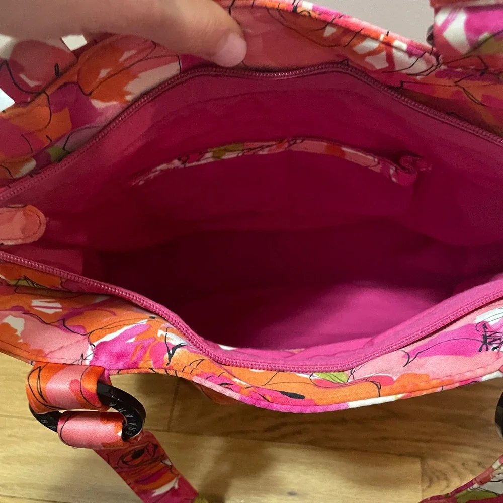 Vera Bradley Wilma Quilted Top Zip Floral Shoulder Bag Vintage Rose Retired Pink